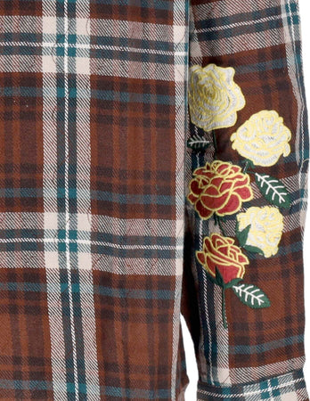 PRIMITIVE-Camicia-Manica-Lunga-Cappuccio-Uomo-Layne-Two-fer-Flannel-Brown-da-uomo