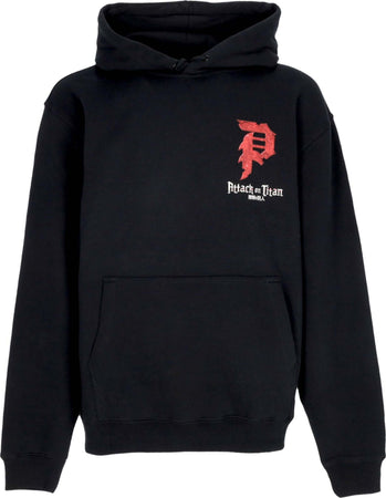 PRIMITIVE-Felpa-Cappuccio-Uomo-Armored-Dirty-P-Hoodie-X-Attack-On-Titan-Black-da-uomo
