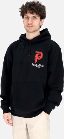 PRIMITIVE-Felpa-Cappuccio-Uomo-Armored-Dirty-P-Hoodie-X-Attack-On-Titan-Black-da-uomo
