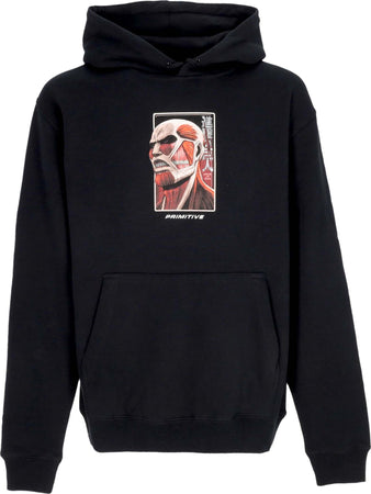 PRIMITIVE-Felpa-Cappuccio-Uomo-Colossal-Dirty-P-Hoodie-X-Attack-On-Titan-Black-da-uomo