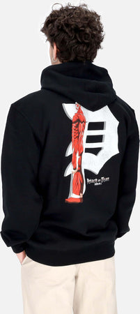 PRIMITIVE-Felpa-Cappuccio-Uomo-Colossal-Dirty-P-Hoodie-X-Attack-On-Titan-Black-da-uomo