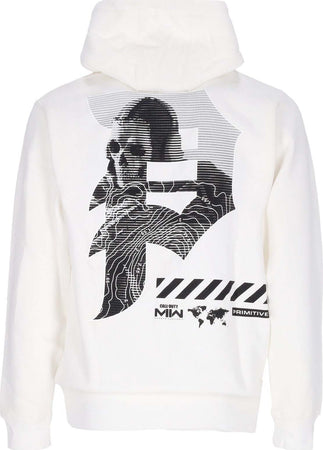 PRIMITIVE-Felpa-Cappuccio-Uomo-Mapping-Dirty-P-Hoodie-X-Call-Of-Duty-White-da-uomo