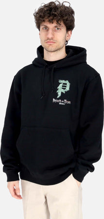 PRIMITIVE-Felpa-Cappuccio-Uomo-Reiner-Dirty-P-Hoodie-X-Attack-On-Titan-Black-da-uomo