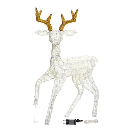Renna Cream & Brown con zampa alzata, led bianco extra caldo