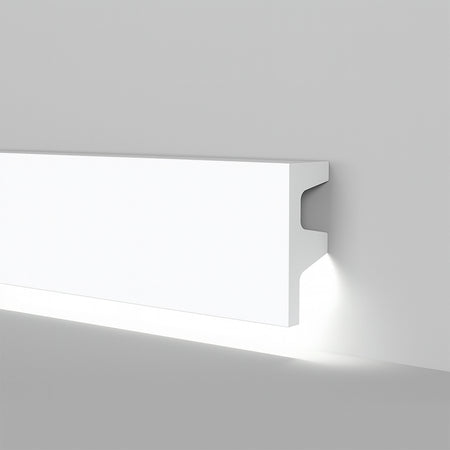 *STOCK FOLLI* Profilo Cornice per LED in Polimeri Bianco RAL 9016 verniciabile 62X25mm (Prezzo al metro)