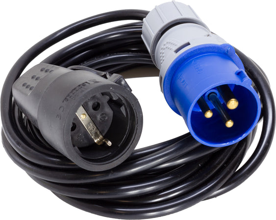PROLUNGA ADATTATORE 10 METRI CON SPINA CEE E PRESA STANDARD TEDESCO - CAVO 3G1.5 - IP44