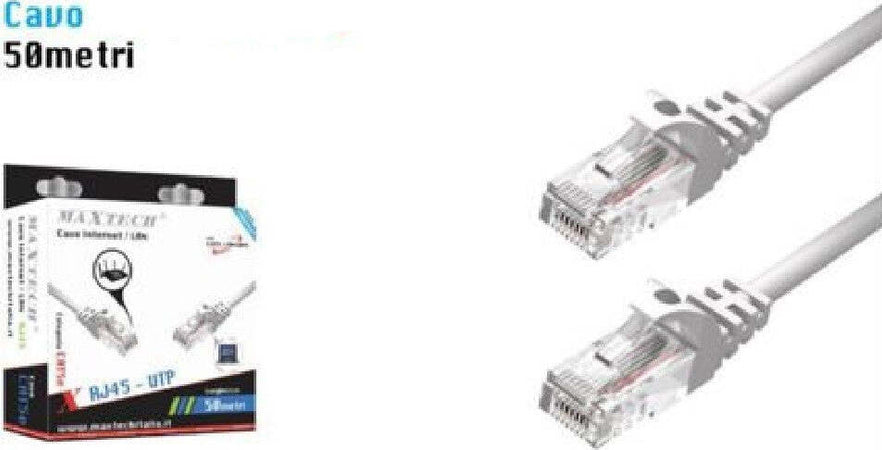 Prolunga Cavi Ethernet Rete Lan Per Internet Rj45 Cat5 50mt Maxtech Cat5-lan50m Informatica e Videogiochi > Periferiche di rete > Cavi di Rete Trade Shop italia - Napoli, Commerciovirtuoso.it