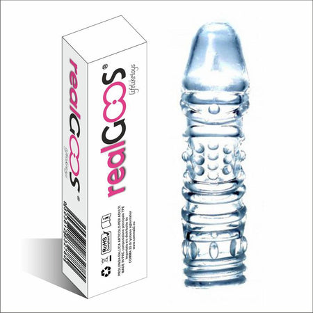 Prolunga Fallica Elastica Realgoos® Super Stretch Penis Sleeve In TPE Trasparente Con Stimolatori Salute e cura della persona/Erotismo e contraccezione/Sex toys/Guaine e prolunghe per il pene Kondorama - Martinsicuro, Commerciovirtuoso.it