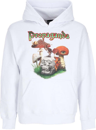 PROPAGANDA-Felpa-Cappuccio-Uomo-Amanita-Hoodie-White-da-uomo