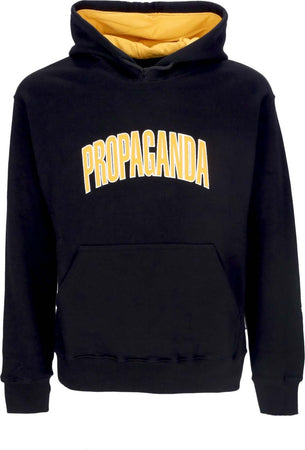 PROPAGANDA-Felpa-Cappuccio-Uomo-College-Hoodie-Black-da-uomo