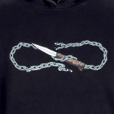 PROPAGANDA-Felpa-Cappuccio-Uomo-Logo-Chain-Hoodie-Black-da-uomo