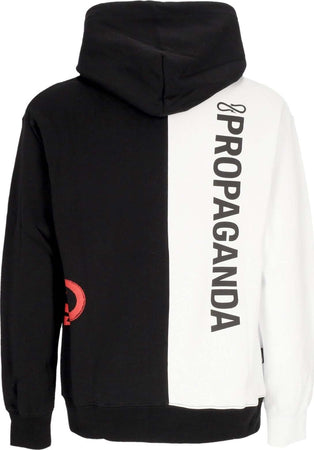 PROPAGANDA-Felpa-Cappuccio-Uomo-Logo-Double-Hoodie-White/black-da-uomo