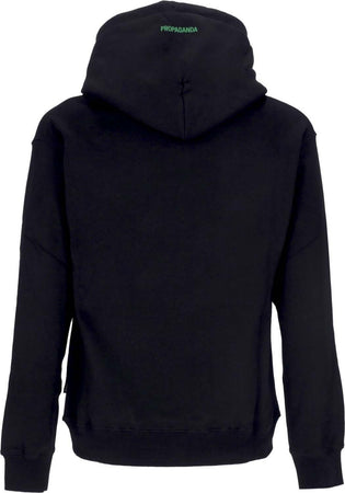 PROPAGANDA-Felpa-Cappuccio-Uomo-Logo-Steel-Hoodie-Black-da-uomo