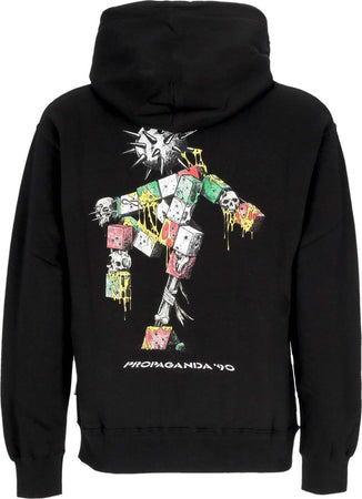PROPAGANDA-Felpa-Cappuccio-Uomo-Novanta-Hoodie-Black-da-uomo