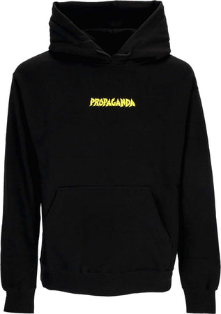 PROPAGANDA-Felpa-Cappuccio-Uomo-Ribs-Demoni-Hoodie-Black-da-uomo