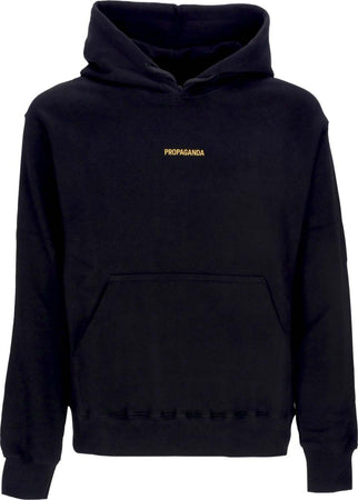 PROPAGANDA-Felpa-Cappuccio-Uomo-Ribs-Skin-Hoodie-Black-da-uomo