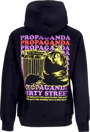 PROPAGANDA-Felpa-Cappuccio-Uomo-Trash-Hoodie-Black-da-uomo