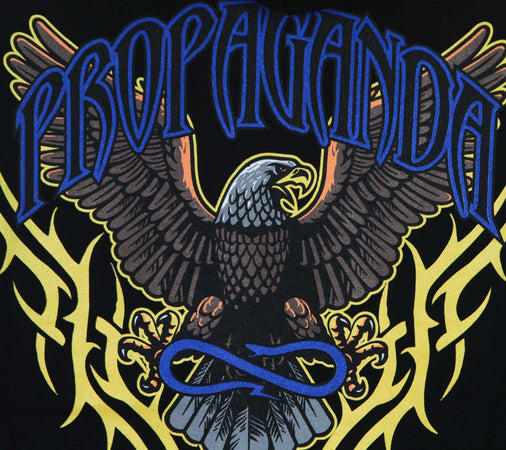 PROPAGANDA-Felpa-Leggera-Cappuccio-Uomo-Eagle-Hoodie-Black-da-uomo