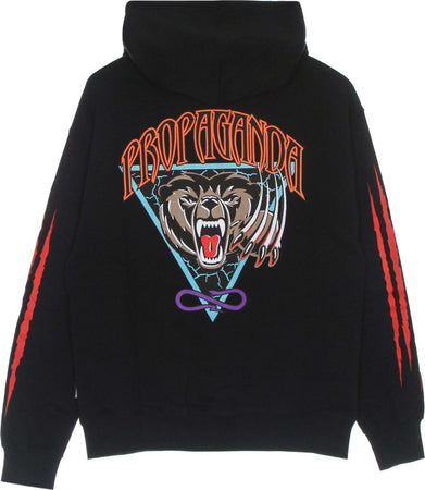 PROPAGANDA-Felpa-Leggera-Cappuccio-Uomo-Grizzly-Hoodie-Black-da-uomo