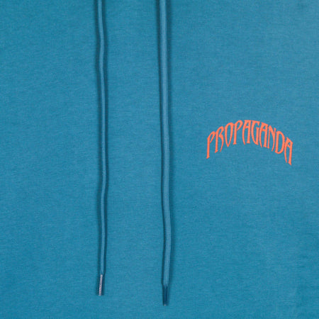 PROPAGANDA-Felpa-Leggera-Cappuccio-Uomo-Grizzly-Hoodie-Turquoise-da-uomo