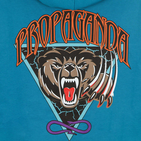 PROPAGANDA-Felpa-Leggera-Cappuccio-Uomo-Grizzly-Hoodie-Turquoise-da-uomo
