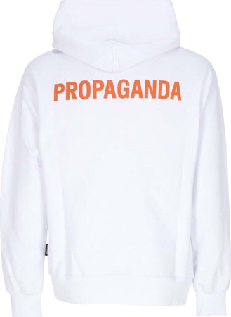 PROPAGANDA-Felpa-Leggera-Cappuccio-Uomo-Logo-Hoodie-White-da-uomo