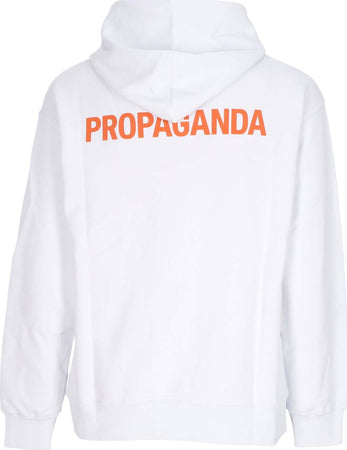 PROPAGANDA-Felpa-Leggera-Cappuccio-Uomo-Logo-Steel-Hoodie-White-da-uomo