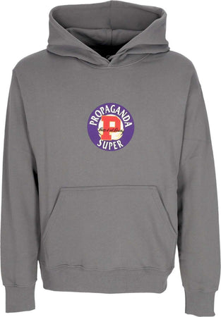 PROPAGANDA-Felpa-Leggera-Cappuccio-Uomo-Super-Hoodie-Grey-da-uomo