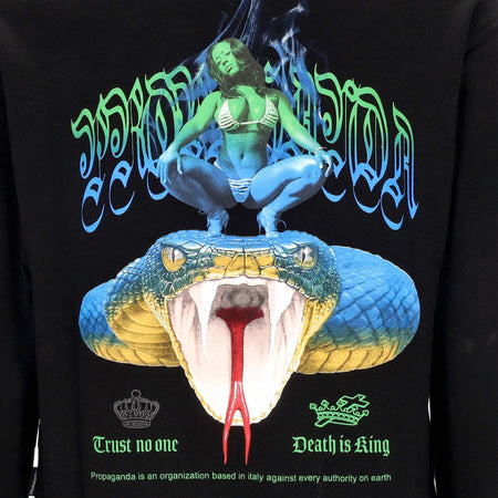 PROPAGANDA-Felpa-Leggera-Cappuccio-Uomo-Terror-Hoodie-Black-da-uomo