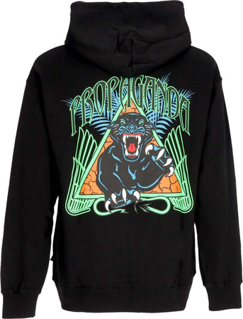 PROPAGANDA-Felpa-Leggera-Cappuccio-Uomo-Triangle-Panther-Hoodie-Black-da-uomo