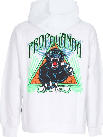 PROPAGANDA-Felpa-Leggera-Cappuccio-Uomo-Triangle-Panther-Hoodie-White-da-uomo