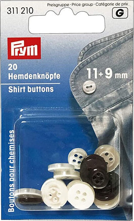 PRYM---30-PEZZI---BOTTONI-IN-PLASTICA-PER-CAMICIE-11-9MM---COLORE-PERLATO