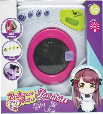 Puliamo-Casa-Lavatrice-Con-Luci-E-Suoni-Giocattolo-Gioco-Bambini