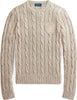 Pullover-Ralph-Lauren-Maglione-Donna-Trecce-Girocollo-In-Cotone-Beige-Melange