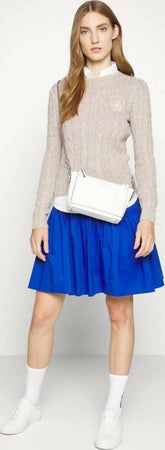 Pullover-Ralph-Lauren-Maglione-Donna-Trecce-Girocollo-In-Cotone-Beige-Melange