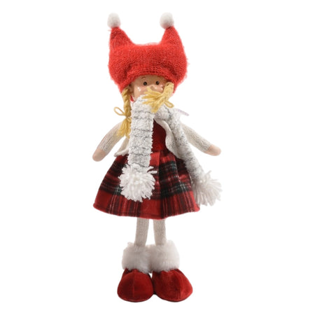 Bambola natalizia "Bimba Sissy" rosso decorazione per interno da 43 cm
