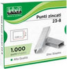 Punti KH - 23-15 - alti spessori - acciaio zincato - metallo - Lebez - conf. 1000 pezzi Cancelleria e prodotti per ufficio/Archivio ufficio e accessori per scrivania/Spillatrici e perforatrici/Graffette Eurocartuccia - Pavullo, Commerciovirtuoso.it