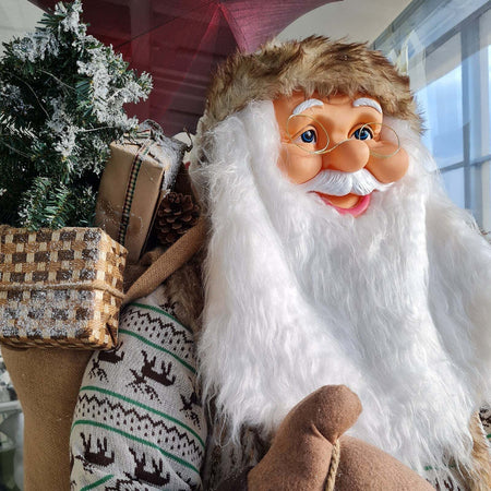 Pupazzo Babbo Natale altezza reale con Pelliccia Beige Decorazione Natalizia h 180 cm Casa e cucina/Decorazioni per interni/Addobbi e decorazioni per ricorrenze/Decorazioni natalizie/Schiaccianoci MagiediNatale.it - Altamura, Commerciovirtuoso.it