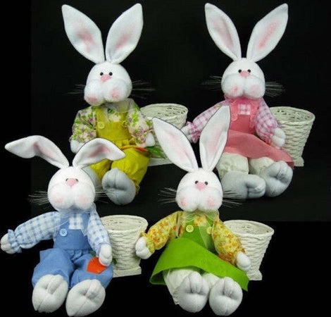 Pupazzo-Coniglio-Con-Vestito-Seduto-Con-Cesto-Addobbo-Pasqua-41cm