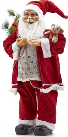 Pupazzo in Tessuto Rosso Babbo natale con Orsetto decorazione natalizia Casa e cucina/Decorazioni per interni/Addobbi e decorazioni per ricorrenze/Decorazioni natalizie/Schiaccianoci MagiediNatale.it - Altamura, Commerciovirtuoso.it