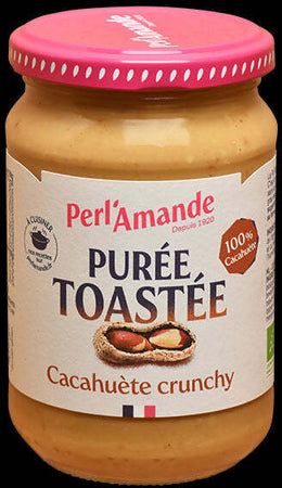 Purea di arachidi tostate 100% biologica 280g Perl'amande. vegan e senza glutine