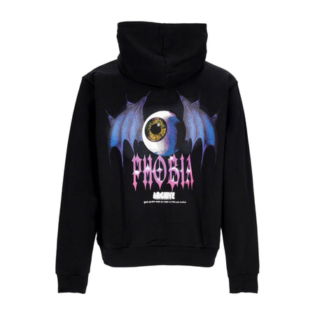 PHOBIA Felpa Leggera Cappuccio Uomo Bat Eye Print Hoodie Black/purple da uomo