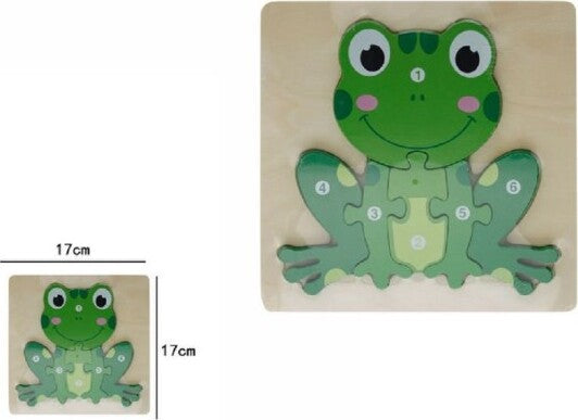 Puzzle-3d-In-Legno-Forma-Di-Rana-Educativo-Colorato-Gioco-Bambini-Imparare-07316