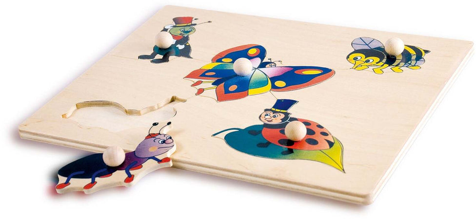 Puzzle A Incastri - Insetti in Legno Gioco per Bambini Dida