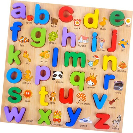 Puzzle-Alfabeto-3d-Giocattolo-Educativo-Bambini-Puzzle-Lettere-Legno-Minuscole