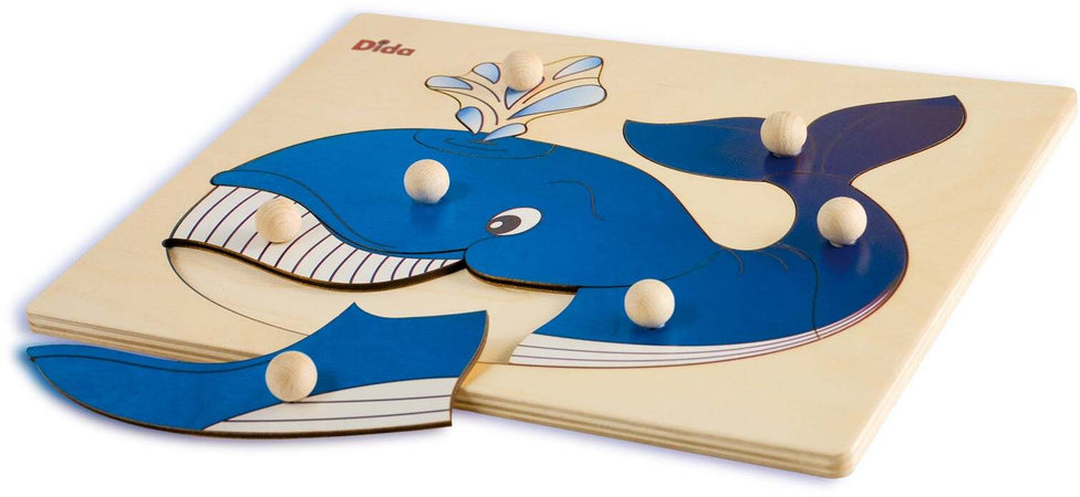Puzzle Balena in Legno Gioco per Bambini Dida