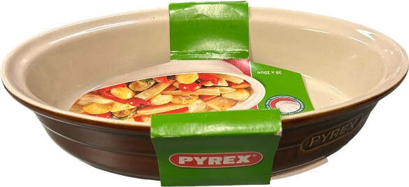 PYREX---TEGLIA-OVALE-IN-CERAMICA-MARRONE-28X20CM