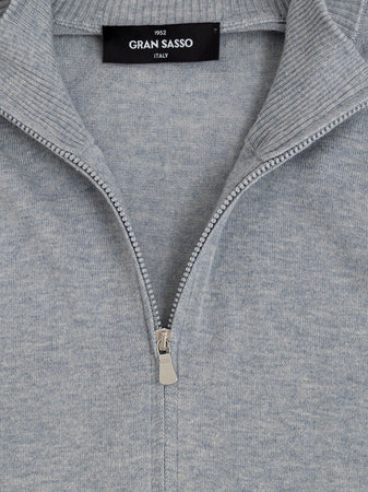 Gran Sasso Maglia Grigia con Zip a Manica Lunga da uomo