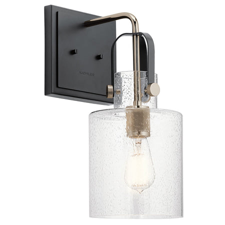 Applique Industrial Nordico Kitner Acciaio Nichel Lucido Vetro 1 Luce E27