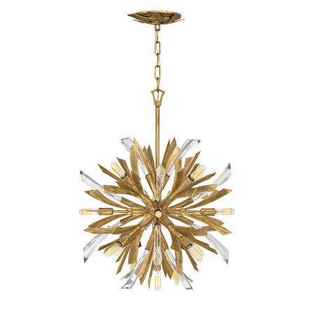 Lampadario Industrial Nordico Vida Acciaio Oro Brunito Piccolo 13 Luci E14